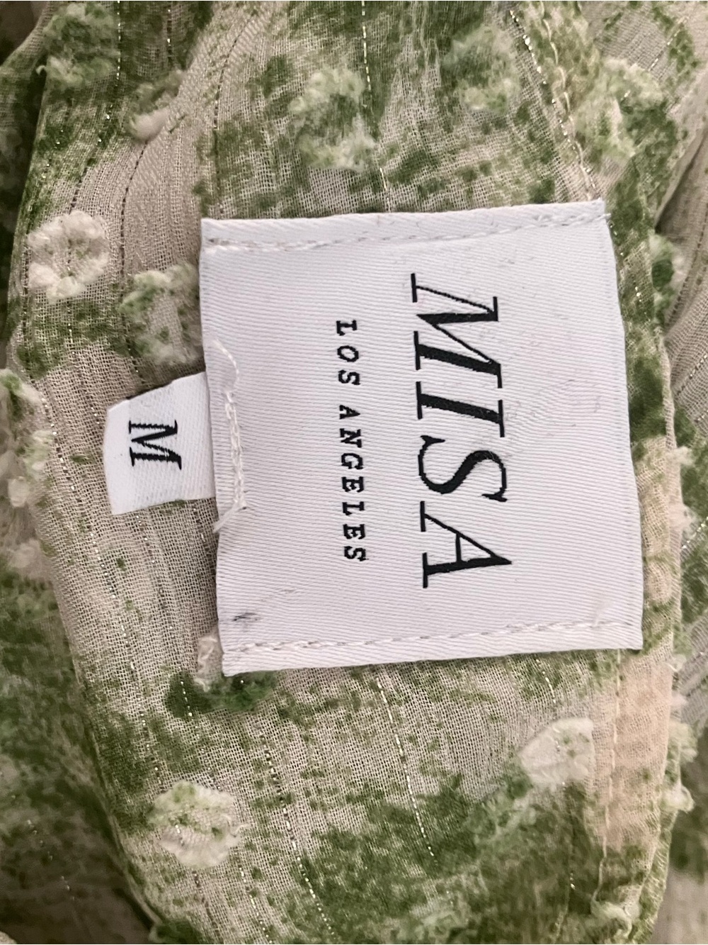 Misa Los Angeles Light Green Floral V-Neck Mini Dress - Picture 7 of 7